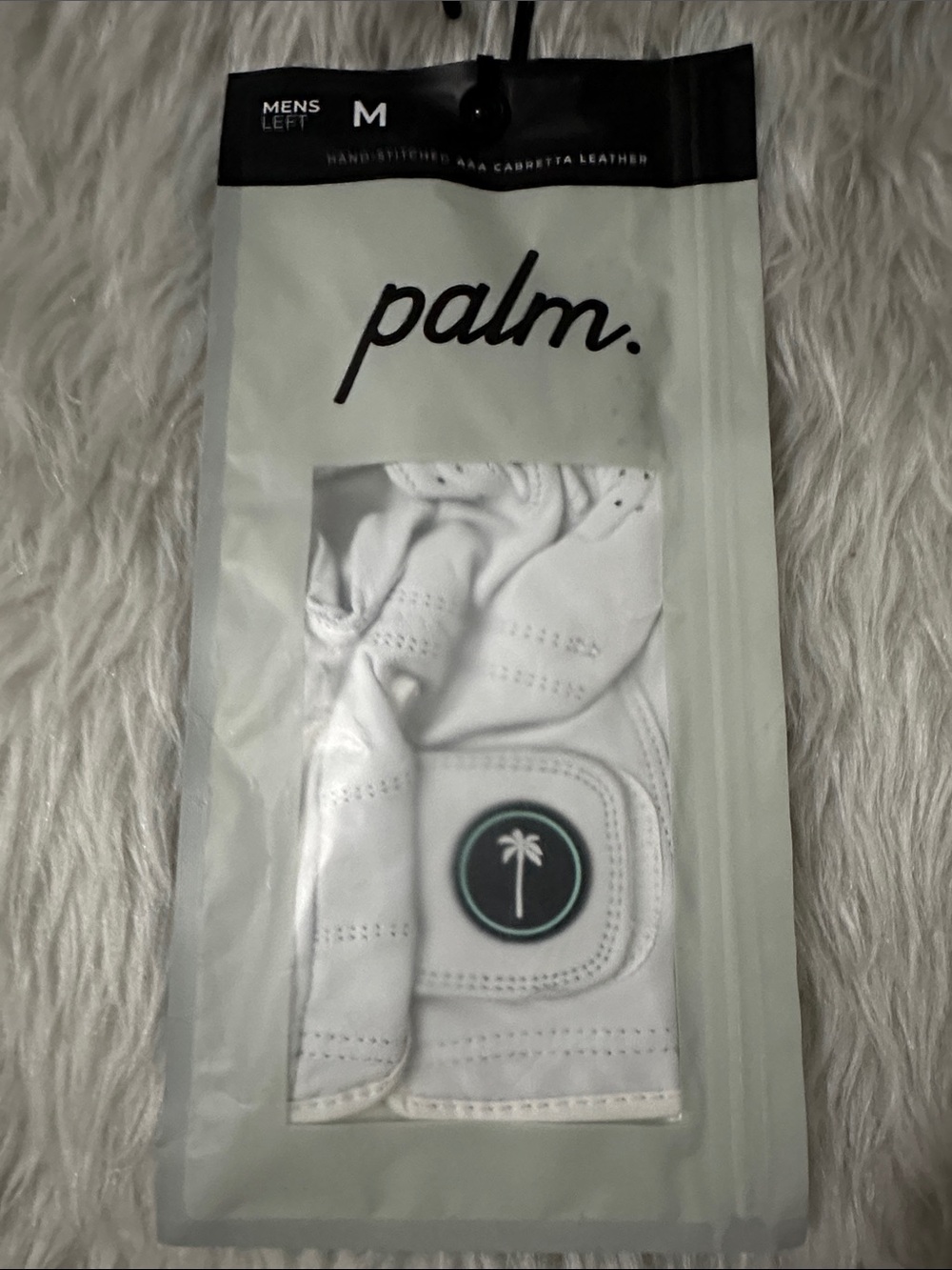 Palm. Men's White Golf Glove - Medium
